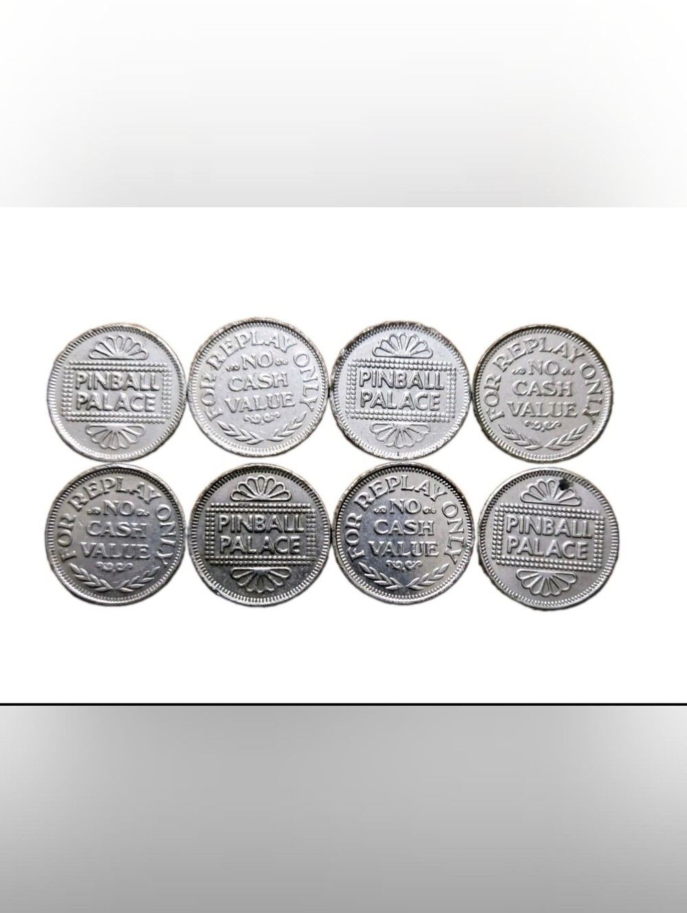 8 Vintage PINBALL PALACE Arcade Tokens, For Replay Only No Cash Value, Game Lot